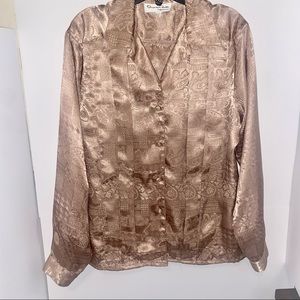 Oscar de la Renta Blouse with paisley design